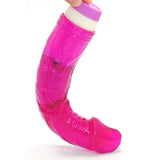 Waves Of Pleasure Flexible Pink Jelly Penis Vibrator Bendable Multispeed Fun Sex Toy