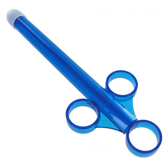 XL Lubricant Launcher One Shot Blue Syringe Lube Shooter Finger Loops