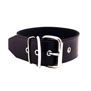 Rouge Garments 50mm Plain Black Leather Collar