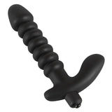 You2Toys Black Velvets Medium Anal Vibrator Ribbed Silicone Perineum Massager Butt Plug Sex Toy