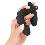 You2Toys Black Velvets Medium Anal Vibrator Ribbed Silicone Perineum Massager Butt Plug Sex Toy