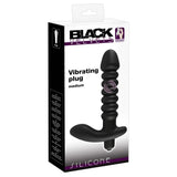 You2Toys Black Velvets Medium Anal Vibrator Ribbed Silicone Perineum Massager Butt Plug Sex Toy