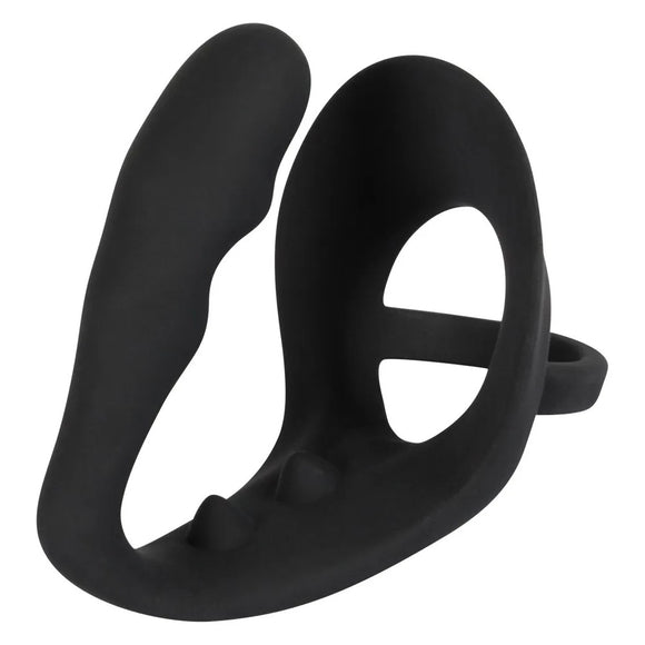 You2Toys Black Velvets Cock Ring Butt Plug Perineum Bridge Mens Penis Cage Anal Sex Toy