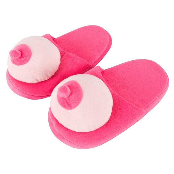 You2Toys Pink Boob House Slippers Furry Titty Comfortable Adult Funny Novelty Joke Gift