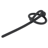 You2Toys Black Silicone Piss Play Penis Plug with Glans Ring Hollow Urethral Dilator Pin CBT