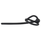 You2Toys Black Silicone Piss Play Penis Plug with Glans Ring Hollow Urethral Dilator Pin CBT