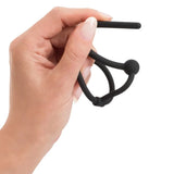 You2Toys Black Silicone Piss Play Penis Plug with Glans Ring Hollow Urethral Dilator Pin CBT