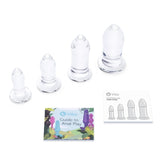 b-Vibe Glass Anal Dilators Set 4 Size Clear Butt Plug Gape Training Starter Kit