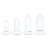 b-Vibe Glass Anal Dilators Set 4 Size Clear Butt Plug Gape Training Starter Kit