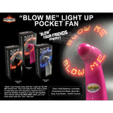 Blow Me Light Up Pocket Fan Blade Pink Naughty Fun Rude Joke Gift Toy