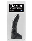 Basix 10 Inch Fat Boy Black Rubber Dildo Realistic Penis Life Size Cock Sex Toy