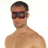 Rimba Black Leather Red Trim Eye Mask Bondage Gear BDSM Fetish Wear