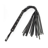 Rimba 18 String Black Leather Flogger Whip BDSM Fetish Bondage Play