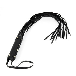 Rimba Bondage Play Short Handle Black Leather Whip Flogger BDSM Fetish