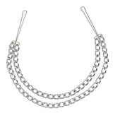 Silver Nipple Clamps with Double Chain