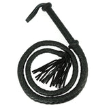 Rimba Arabian Bull Whip Black Platted Leather Tassel Bondage Dungeon Play Fetish BDSM