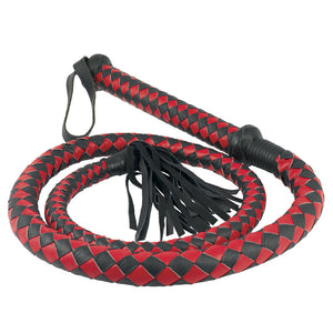 Rimba Arabian Bull Whip Red Platted Leather Tassel Bondage Dungeon Play Fetish BDSM