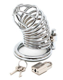 Rimba Chrome Metal Male Chastity Cock Cage Device Padlock Penis Bondage Fetish BDSM