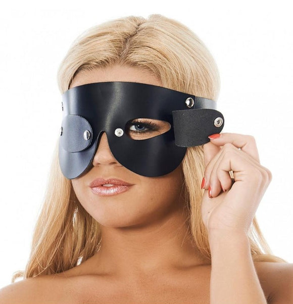 Leather Blindfold with Detachable Blinkers