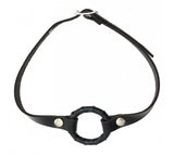 Rimba Black Leather O-Ring Mouth Gag Bondage Gear BDSM Fetish Wear