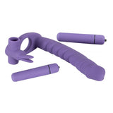 Los Analos Double Delight Vibrating Anal Dildo And Bunny Cock Ring Bullet Purple