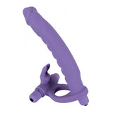 Los Analos Double Delight Vibrating Anal Dildo And Bunny Cock Ring Bullet Purple